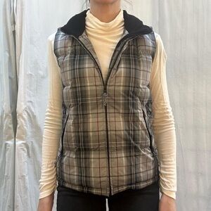 Gray, Blue and Red Puffer Vest by Eddie Bauer Weather Resistant and Warm